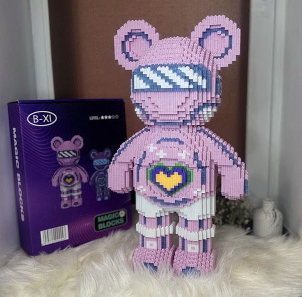 Конструктор Magic Blocks Ведмедик Bearbrick Світиться в темряві 50 см