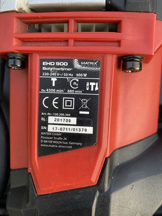 Młotowiertarka udarowa Matrix EHD 900 SDS-Plus