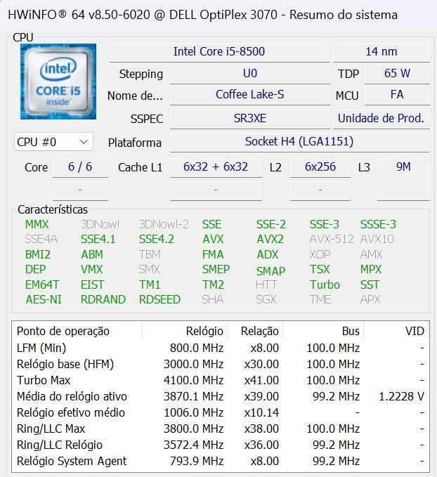 Dell Optiplex 3070 i5-8500 16/256GB Win11 Pro #1
