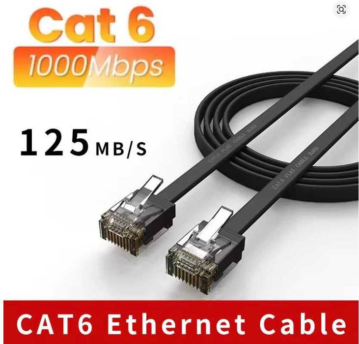 Плоский мережевий кабель Ethernet CAT 8 40 Гбіт/с 0,5 м для роутера ПК