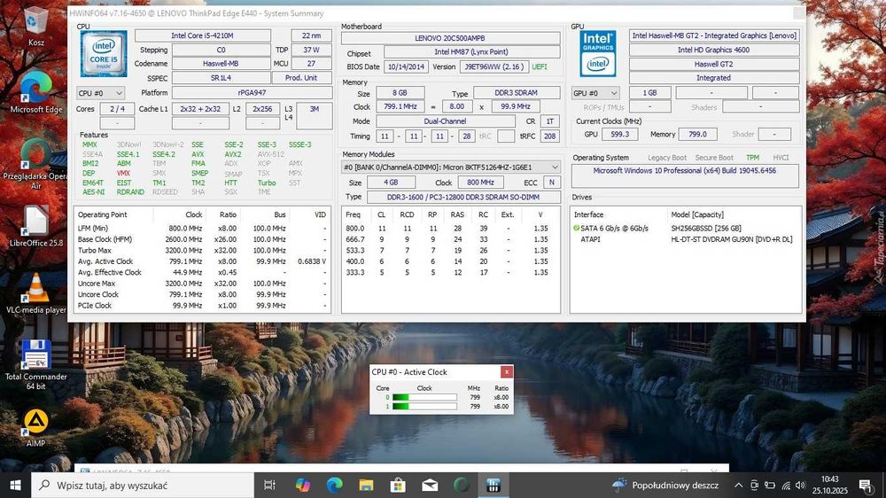 TANIO Lenovo ThinkPad e440 Intel i5/8gbDDR/256SSD/IntelHD/BateriaOK