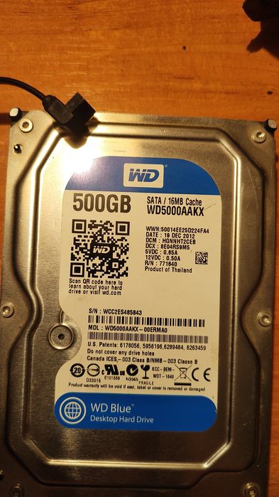 Жорсткий диск WD Blue 500GB SATA 3.5" (WD5000AAKX)