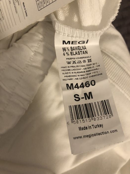 Spodnie megi s/m, białe