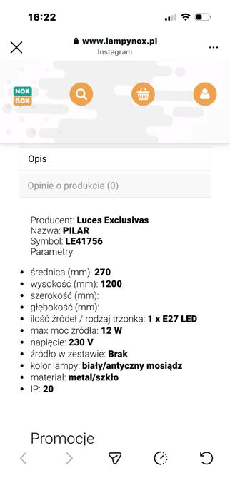 Lampa wisząca PILAR