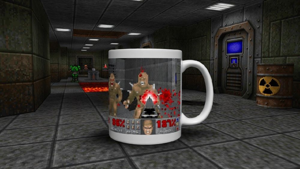 Doom 1 gra retro prezent dla gracza geeka kubek gadzet