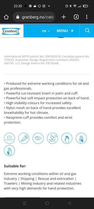 Luvas de desencarceramento anti-corte