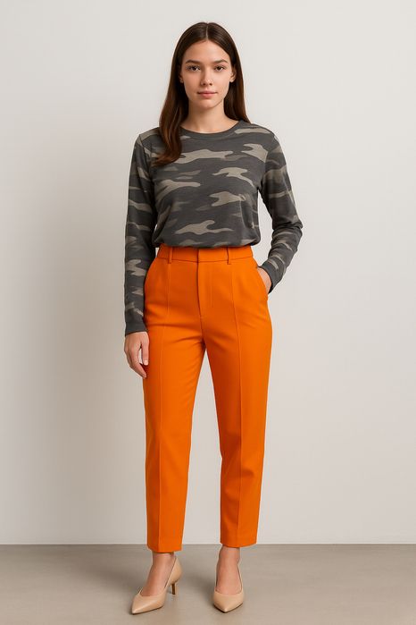 Orange wysoki stan na kant chonos chinosy garniturowe wloskie