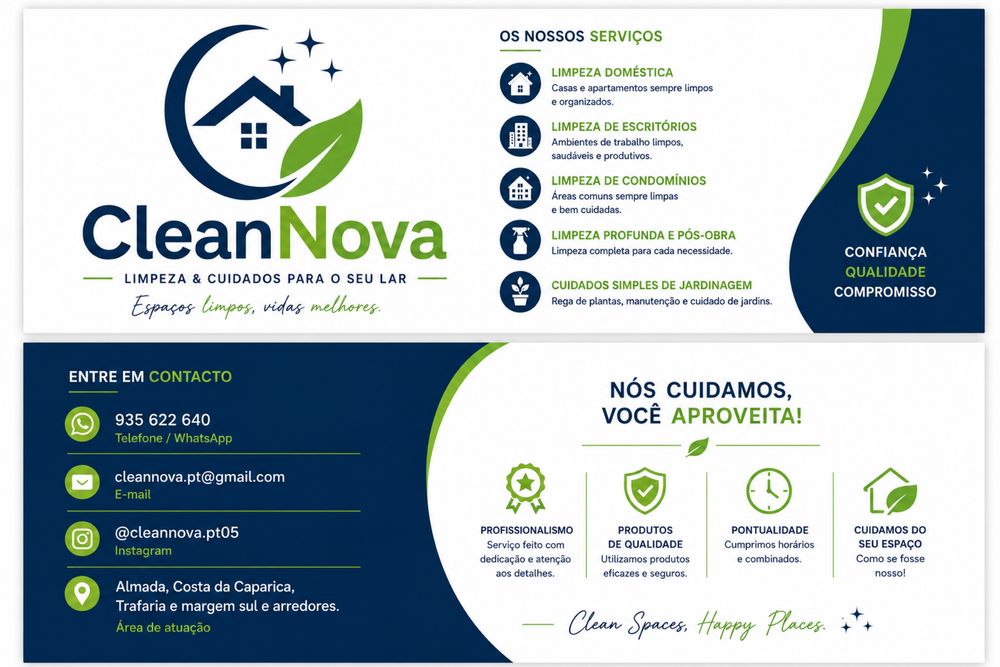 CleanNova | Limpeza Doméstica, Escritórios e Condomínios |     Orçamento Gratuito
