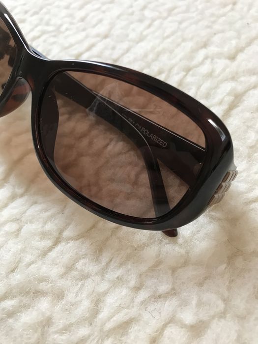 Brązowe damskie okulary przeciwsłoneczne Belutti polarized vintage