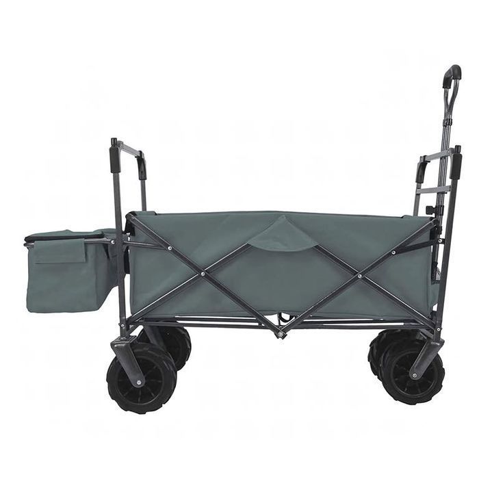 Wózek Ogrodowy Transportowy Plażowy Składany Koła XL Dach 100kg Ryby