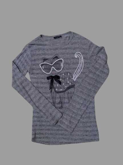 Жіночий лонгслів trendy_18 з принтом "кіт" — розмір m/l