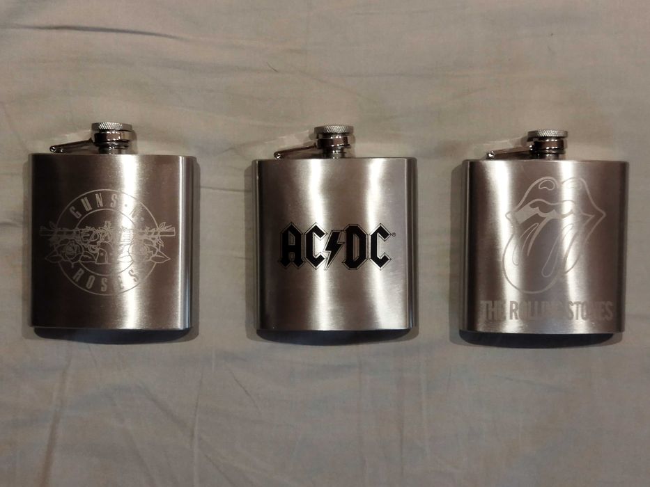 Cantil de Bolso AC/DC - Guns and Roses - Rolling Stones