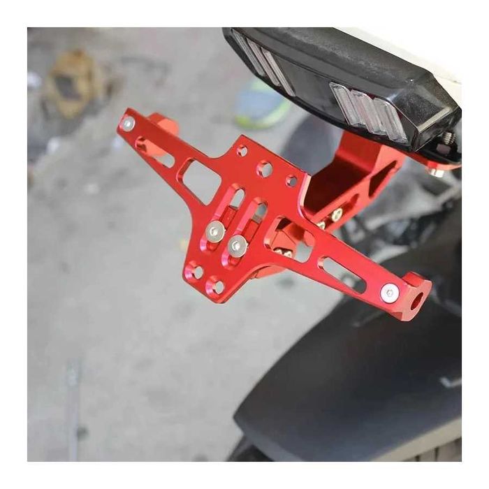 Suporte de Matrícula Universal CNC Alumínio com Luz LED para Moto