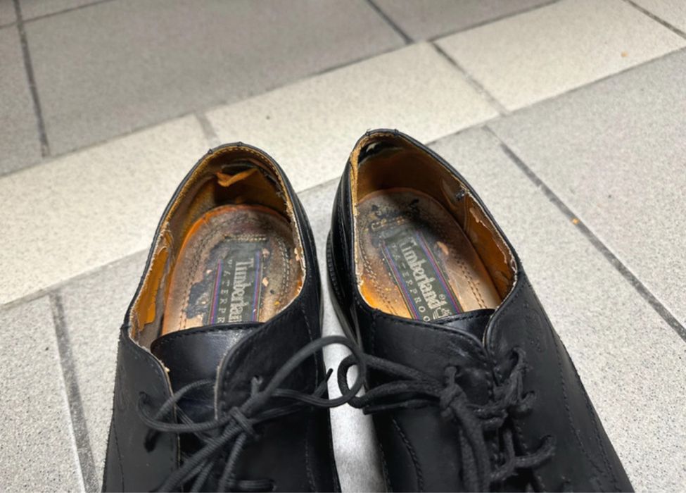 Czarne skorzane buty Timberland