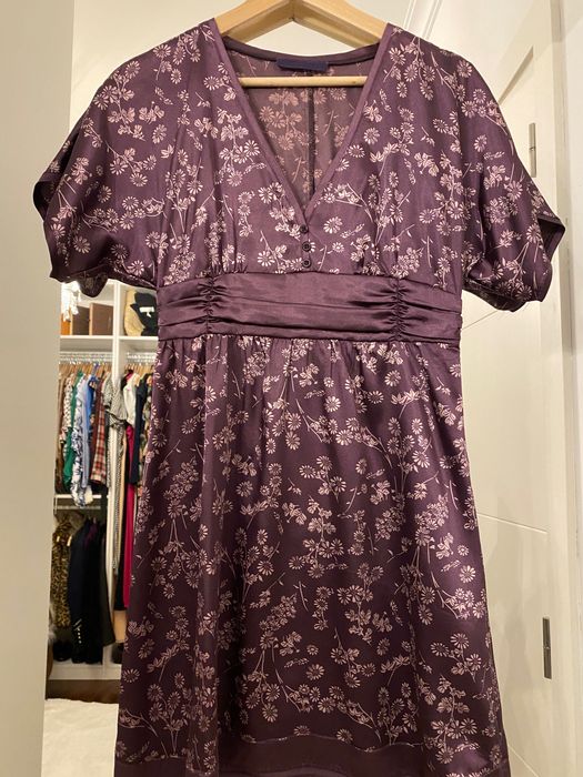 Vestido cetim roxo Stradivarius