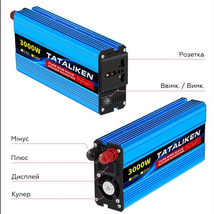 Інвертор TATALIKEN чиста синусоїда  2200Вт  та 3000Вт