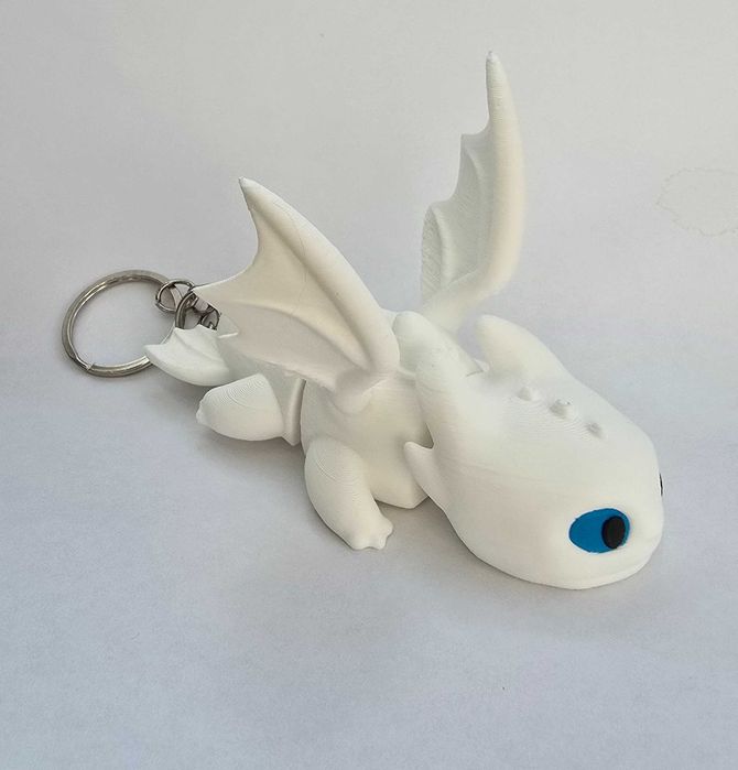 Брелок для ключів біла денна фурія Light Fury фурия белая дракон