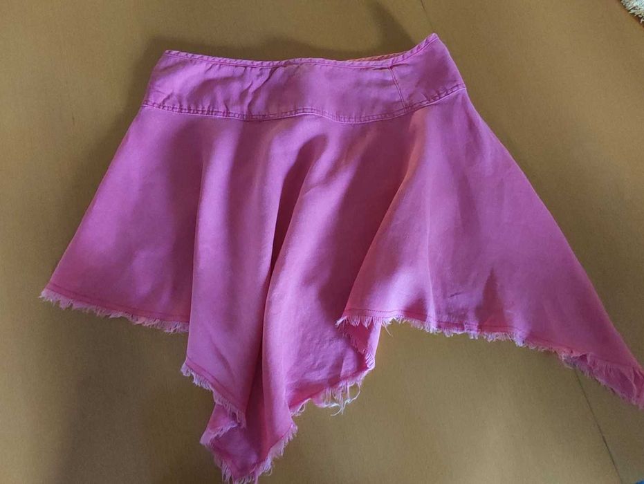 River Island spódnica lniana letnia przewiewna mini  asymetryczna