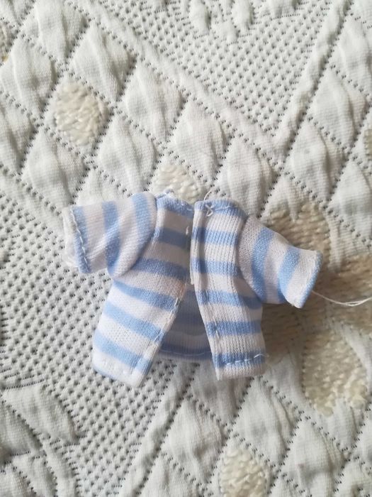 Camisola para Boneco Pequeno - Azul e Riscas