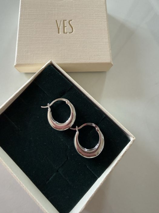 Kolczyki Srebro 925 srebrne Chunky Hoops minimalistyczne YES