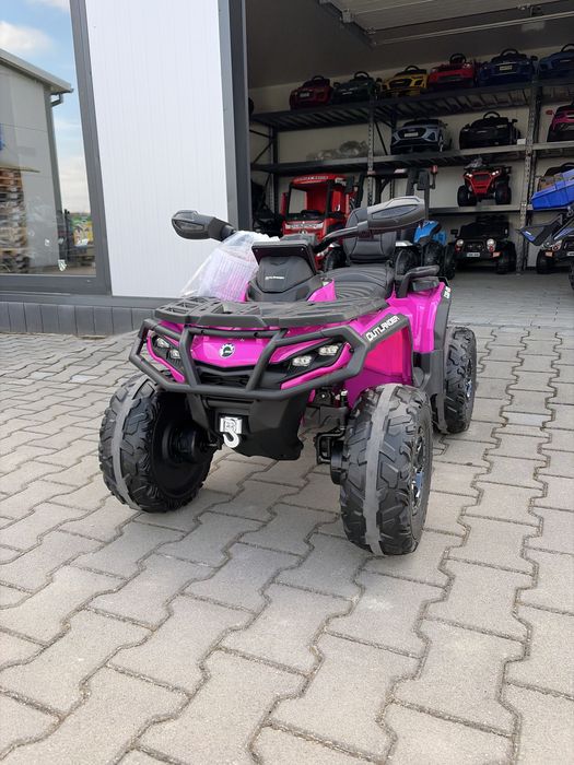 Quad na akumulator Can-Am 24V 7Ah Outlander ATV 4x200W Miękkie koła Barbie Pink