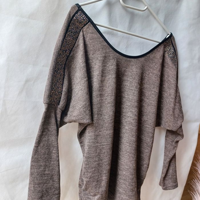 Brązowy sweterek sweter narzutka kardigan bluza bluzka S M L 36 38 40
