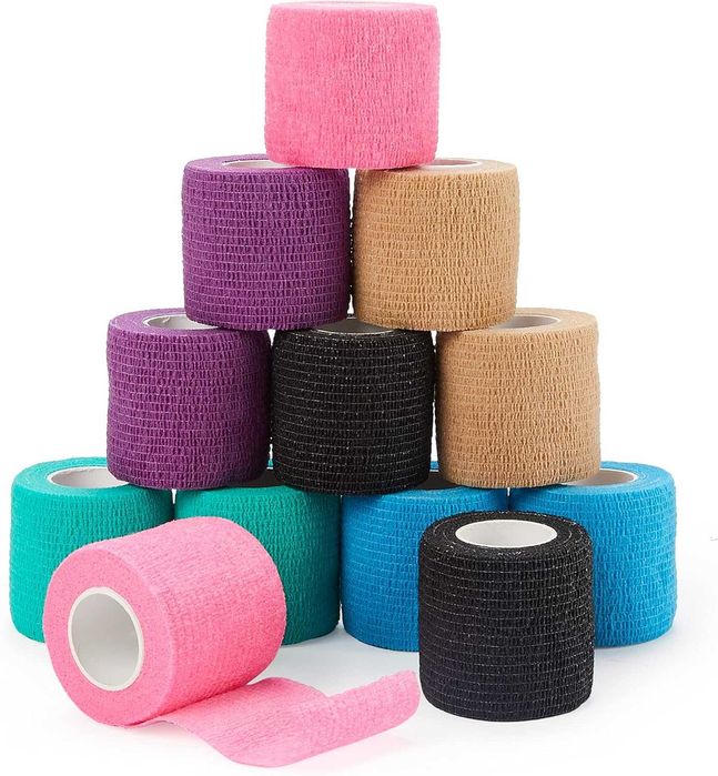 BANDAŻ Samoprzylepny TEJPY PLASTRY 5cm x 4,5m Zestaw 11 sztuk