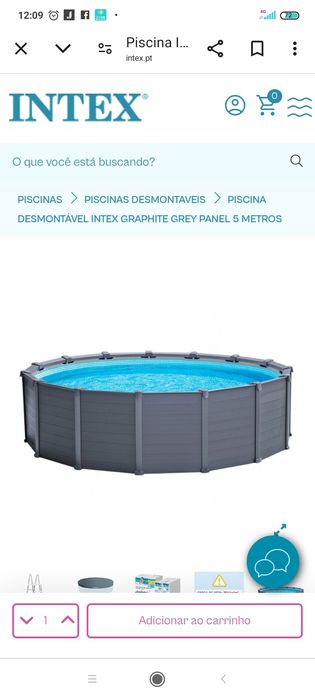 Piscina Intex com vários acessórios