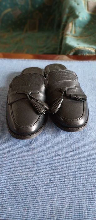 Шлепанцы лоферы кожаные