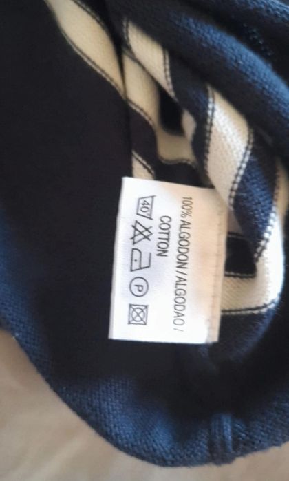 Camisola manga curta com riscas