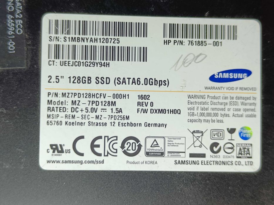 SSD диск ССД SAMSUNG 128GB 100% здоровя 7PD128M Надійний та якісний ССД!