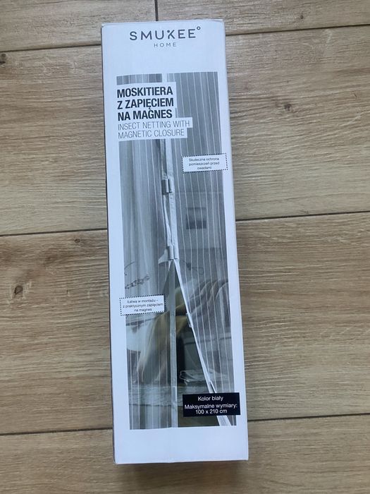 Smukee moskitiera z zapięciem na magnes biała NOWA