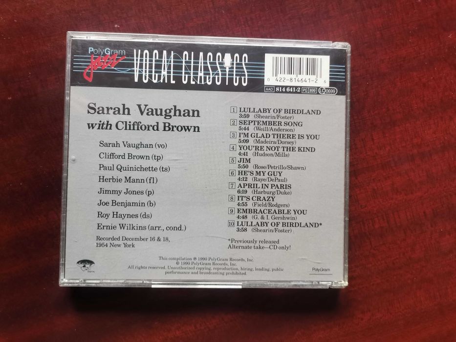 CD Sarah Vaughan with Clifford Brown