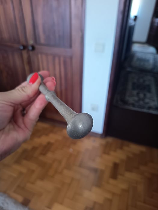 Almofariz Antigo de Farmácia com Pilão –  Bronze/Latão Maciço (Com Car