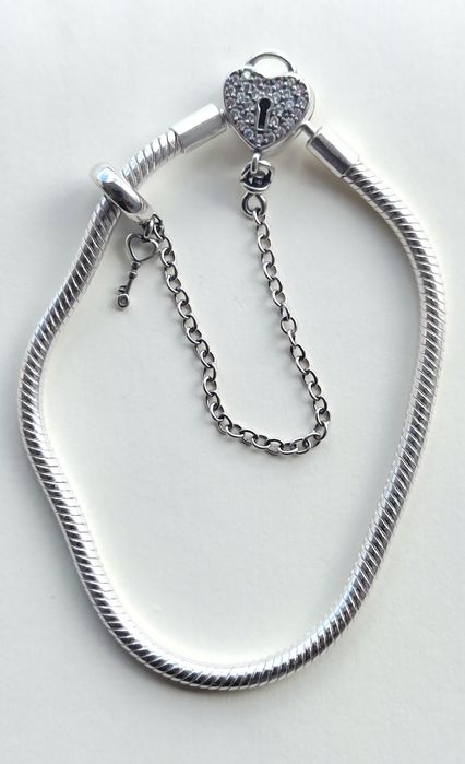 Pulseiras variadas prata 925, compatível com berloques Pandora.