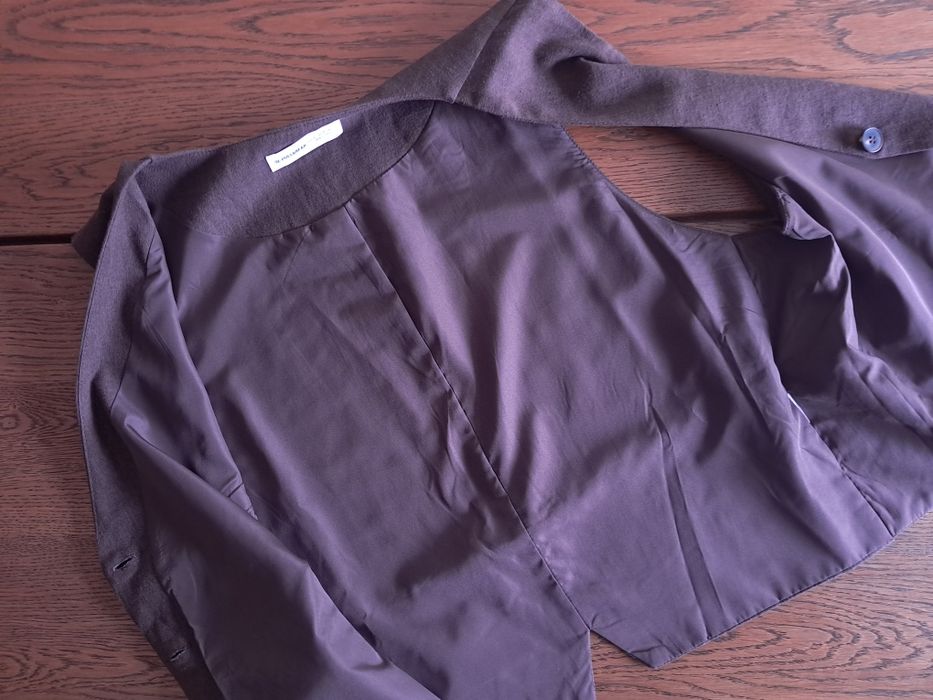 Kamizelka lniana XL czekoladowy brąz  Pull&Bear
