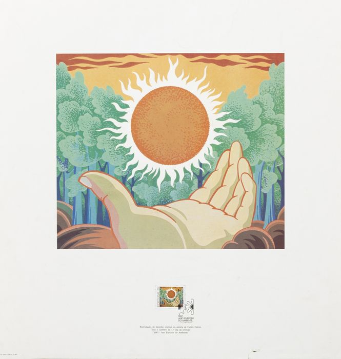 Serigrafia - Carlos Calvet - 1987 - Selo 1º dia de emissão