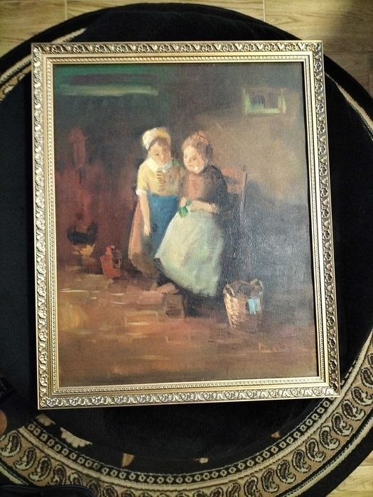 Obraz olejny na płótnie.Sygnowany.Nicolai Coster