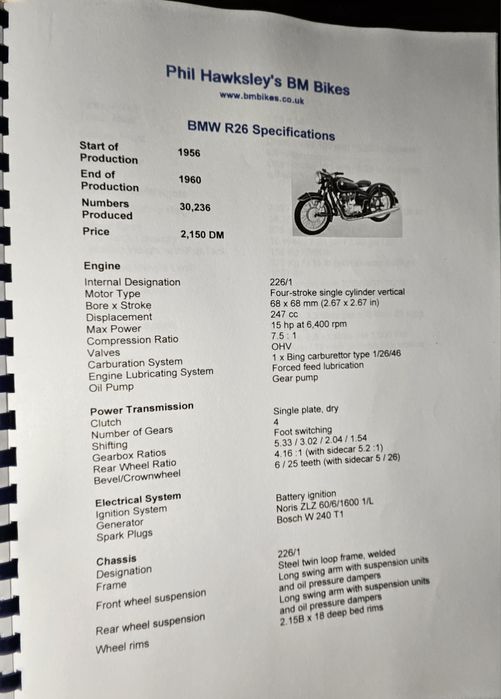 Livro técnico BMW r26 r27