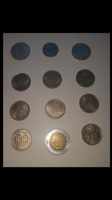 Монеты  Италии ( 12 шт-): 10 Lire, 50 Lire, 100 Lire, 500 Lire)