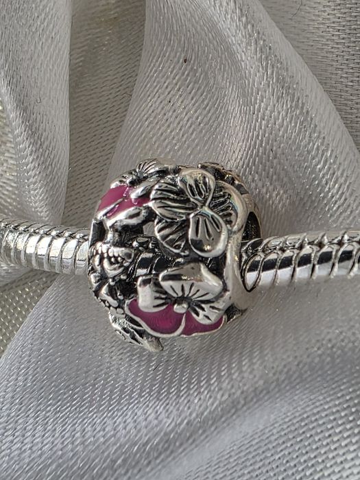 Charms srebrny do bransoletki do pandora kwiaty S925