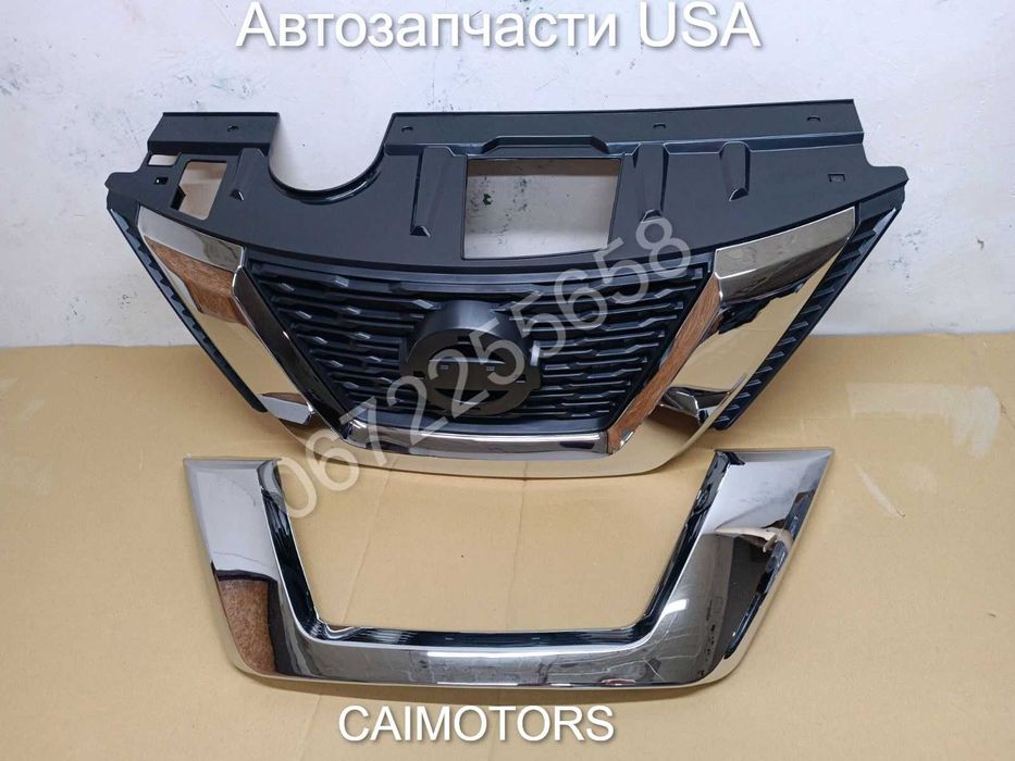 Решетка радиатора гриль центральная бампера хром решетки Nissan Rogue