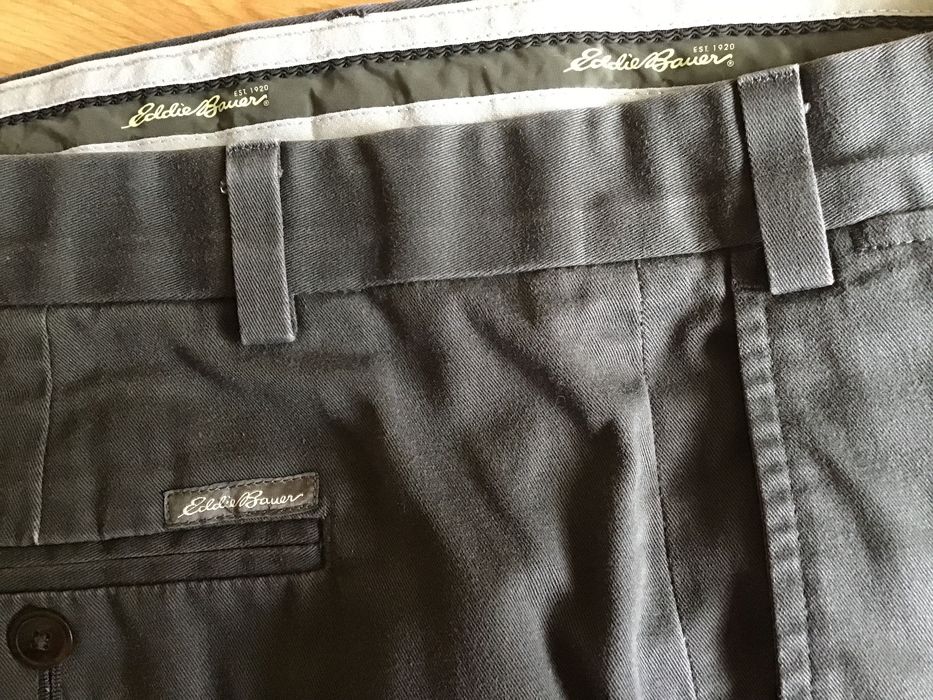Spodnie męskie kolor stalowy bawełna 40x30 EddieBauer USA
