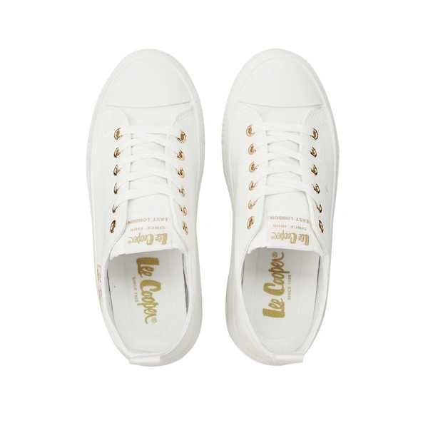 Lee Cooper buty damskie sportowe trampki białe platforma modne