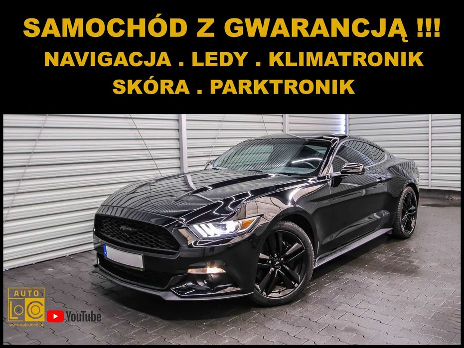 Ford Mustang Navigacja + SKÓRA + Shaker + LEDy + 2,3T 317 KM + POLSKA !!!