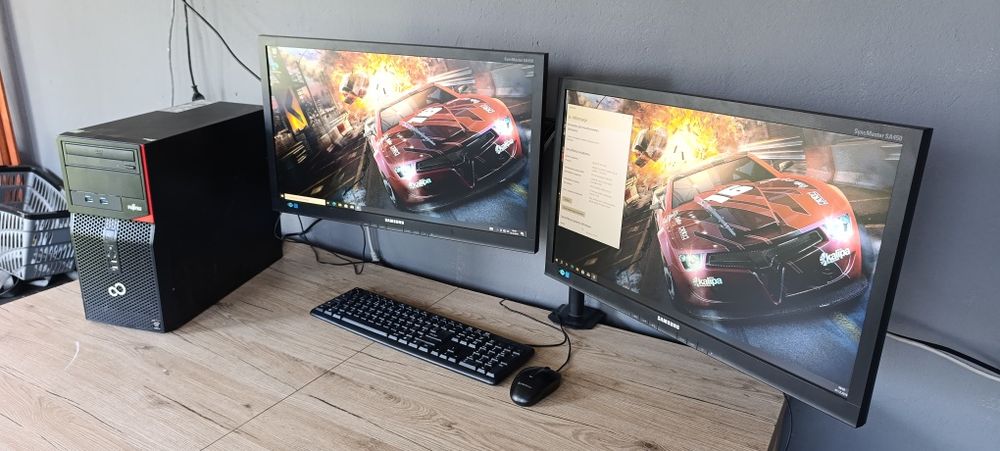Komputer plus 2 duże Monitory 24 cale, komplet