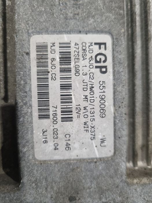 Sterownik Komputer Silnika 1.3 cdti Corsa c Combo FGP