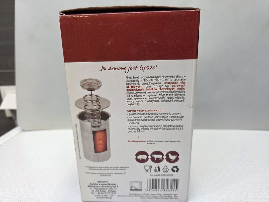 NOWY Szynkowar Biowin Browin 1,5 kg – Fabryczny Komplet (Instrukcja)