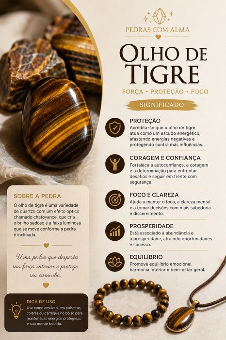 Pulseiras de pedras naturais- Olho de tigre