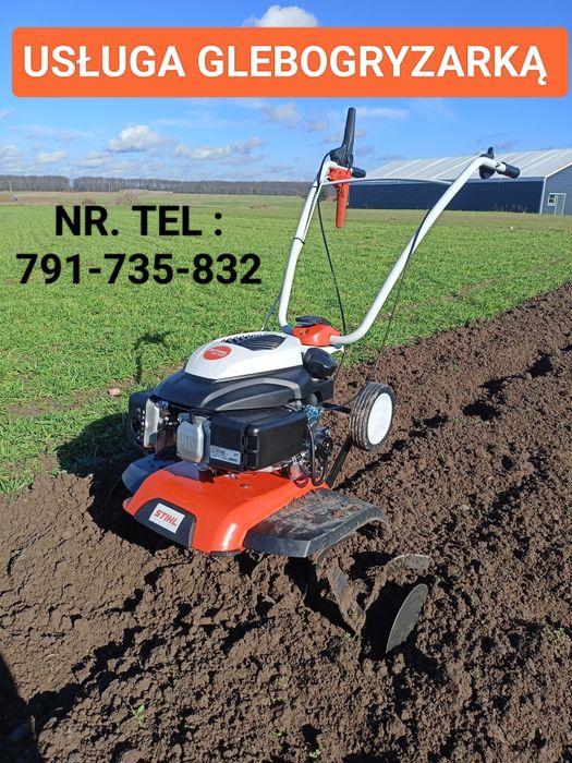 Glebogryzarka, usługa glebogryzarką, spulchnianie gleby